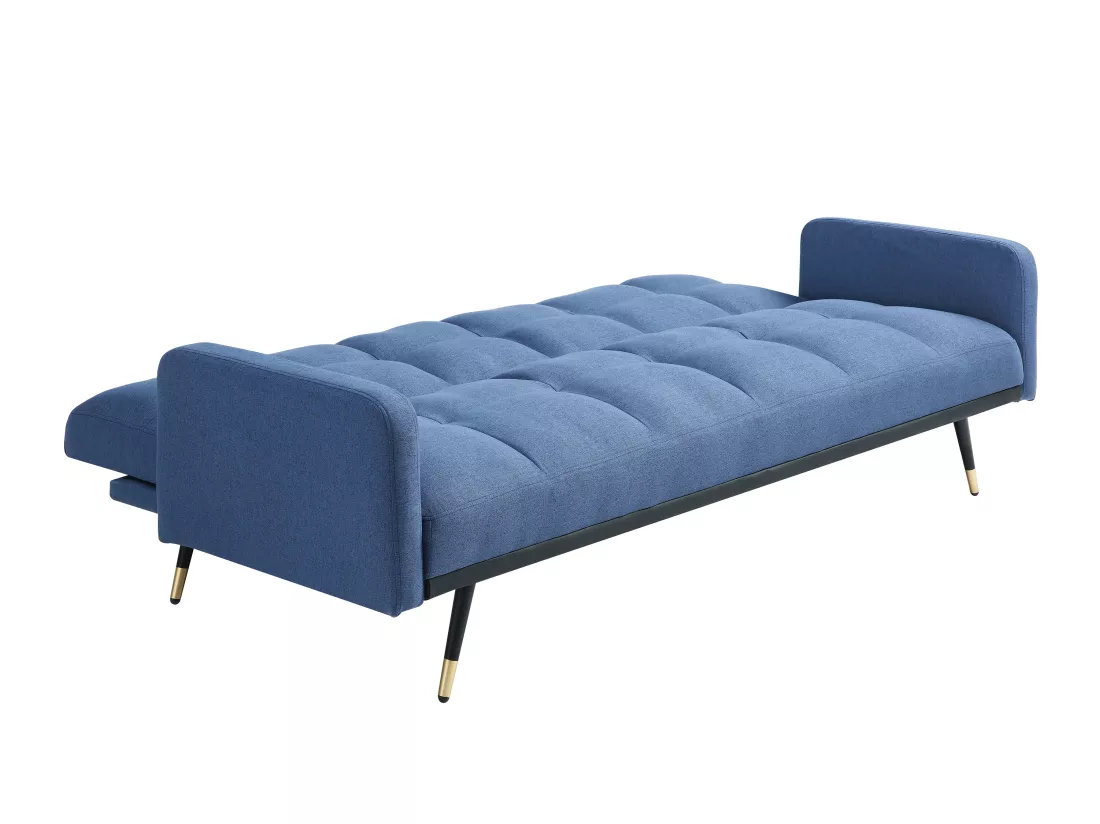 Canapé 3 places convertible en tissu bleu ROREMA