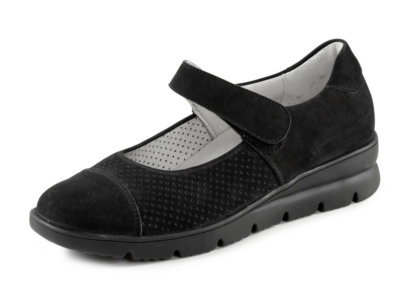 Waldläufer Spangenschuh aus teilweise gelochtem Leder