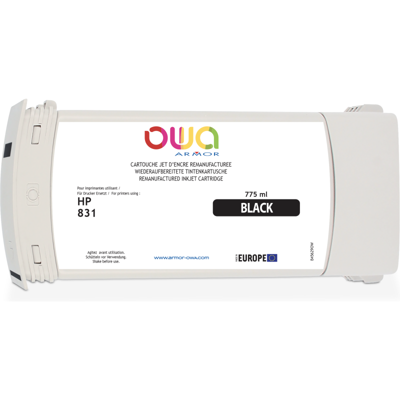 Cartouche d'encre traceur remanufacturée OWA - standard - Noir - pour HP 831C