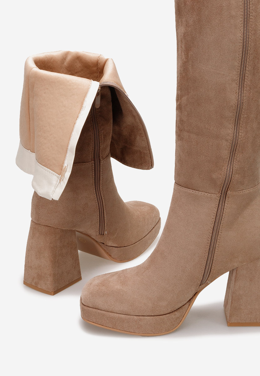 Bottes à talon carré kaki Acanora
