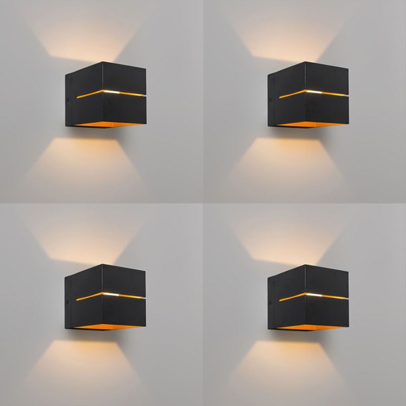 Set van 4 wandlampen zwart met goud 9,7 cm - Transfer Groove