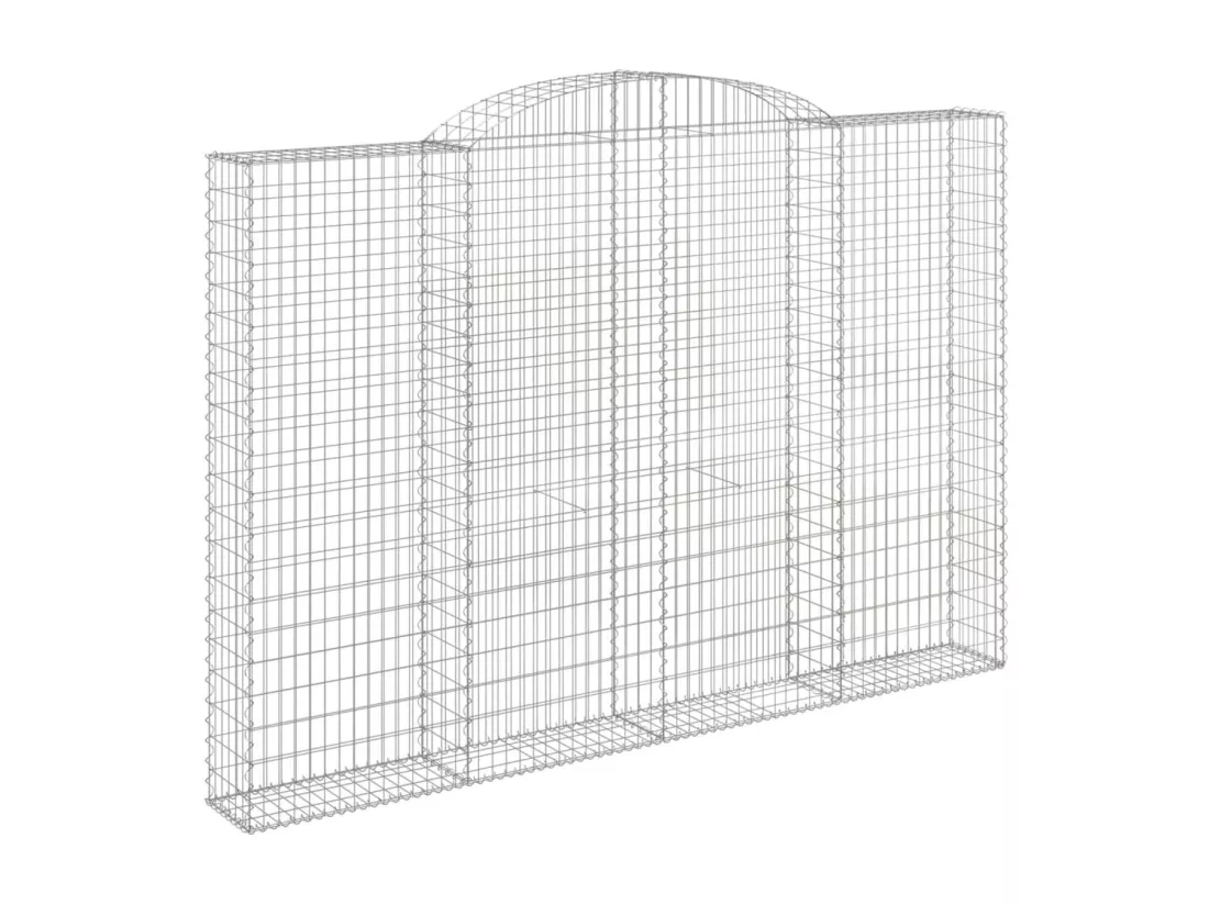Paniers à gabions arqués 3 pcs 300x30x200-220 fer galvanisé