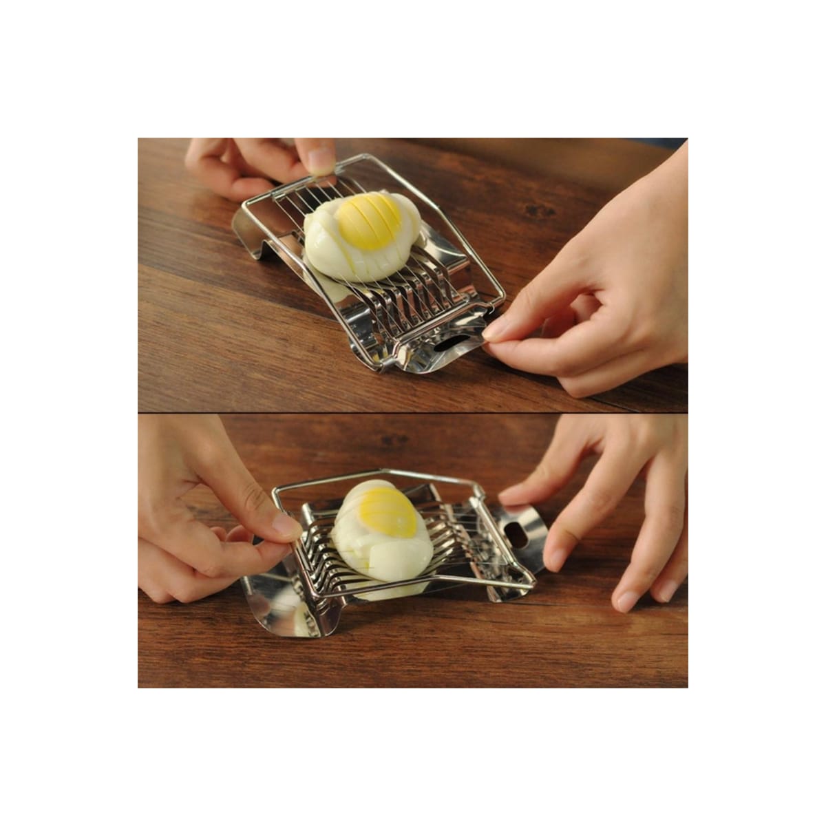 Eggskjærer for kokte egg Rustfritt stål Sølv