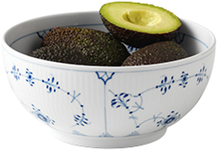 Royal Copenhagen Musselmalet Riflet 110 cl. skål Blå