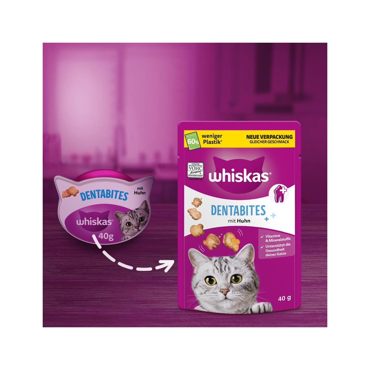 Whiskas Snacks, Dentabites, Huhn 6x40 g