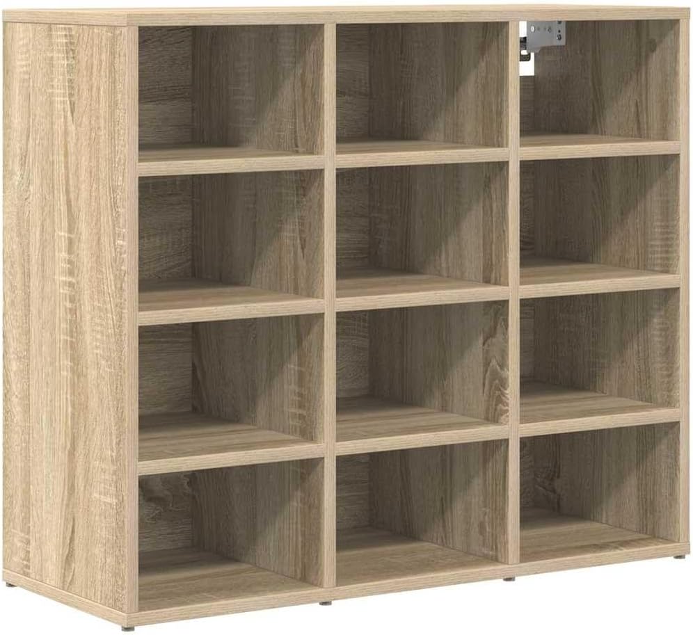 vidaXL Schuhschrank Sonoma-Eiche 77,5 x 30 x 67 cm Holzwerkstoff, Flur Aufbewahrungsschrank, moderner Schuhorganizer, platzsparendes Möbel für Dein Zuhause