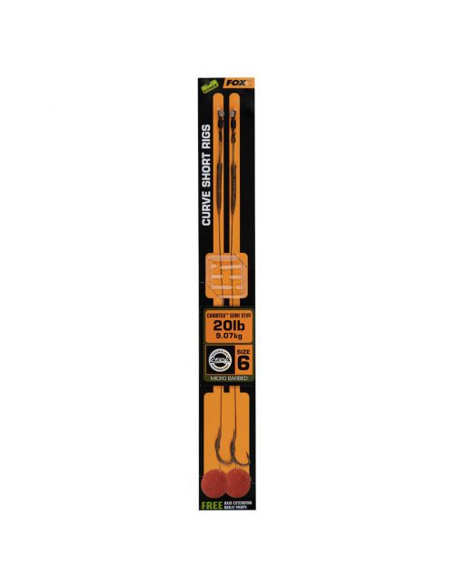 Fox Edges Curve Short 6 - 20lb Camotex Semi Stiff X 2 - Onderlijnen - 20 lb Size 6
