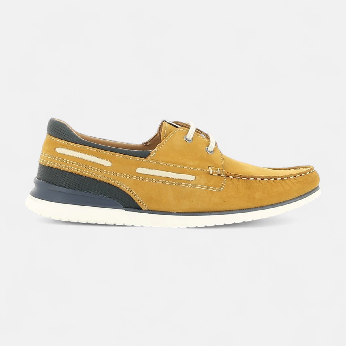 Chaussures bateau Homme en cuir jaune
