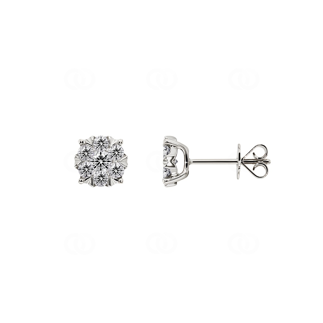 Ohrstecker 750/18 K Weissgold mit Diamanten 0.66 ct H/si