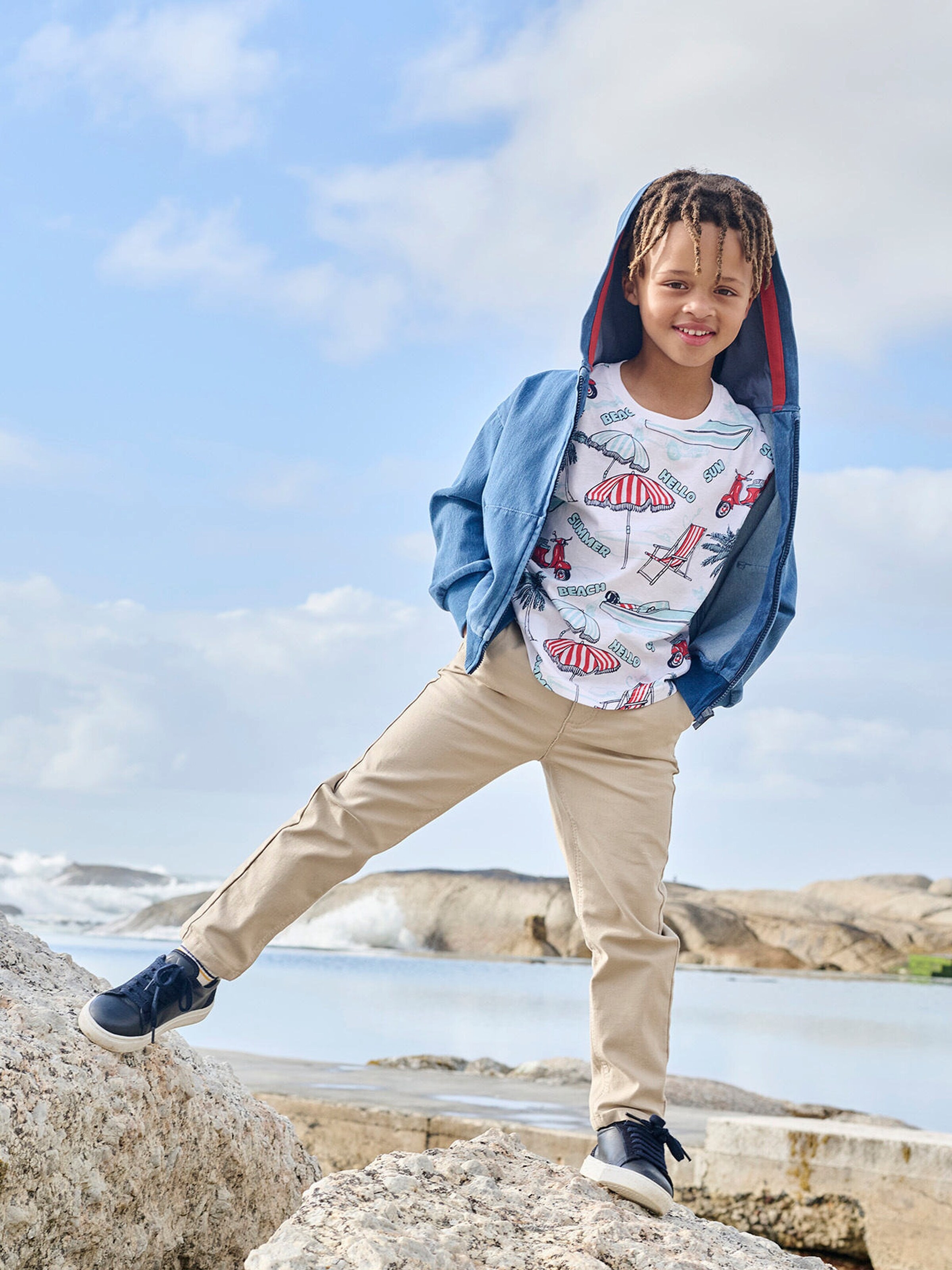 Vertbaudet Jungen Chino, 5-Pocket-Form beige