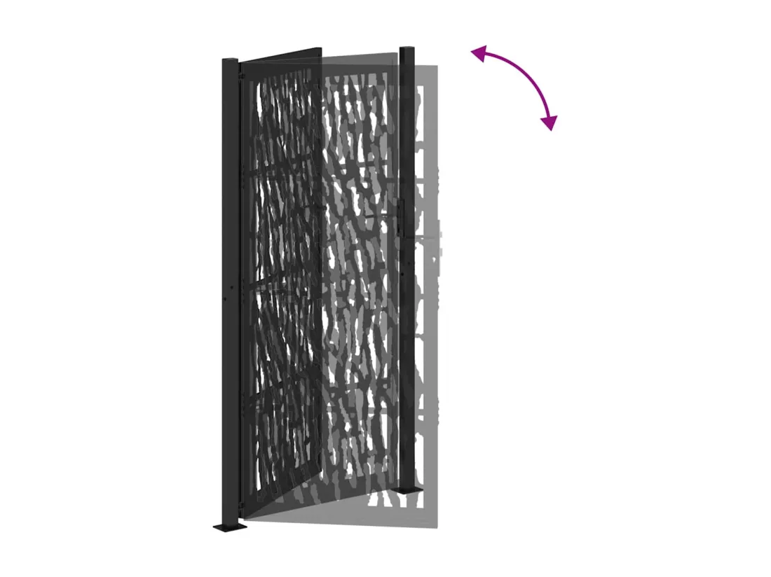 Portail de jardin noir 105x205 cm acier conception de tracés