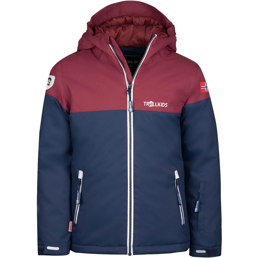 Trollkids Hallingdal Schneejacke Mädchen navy maroon red white