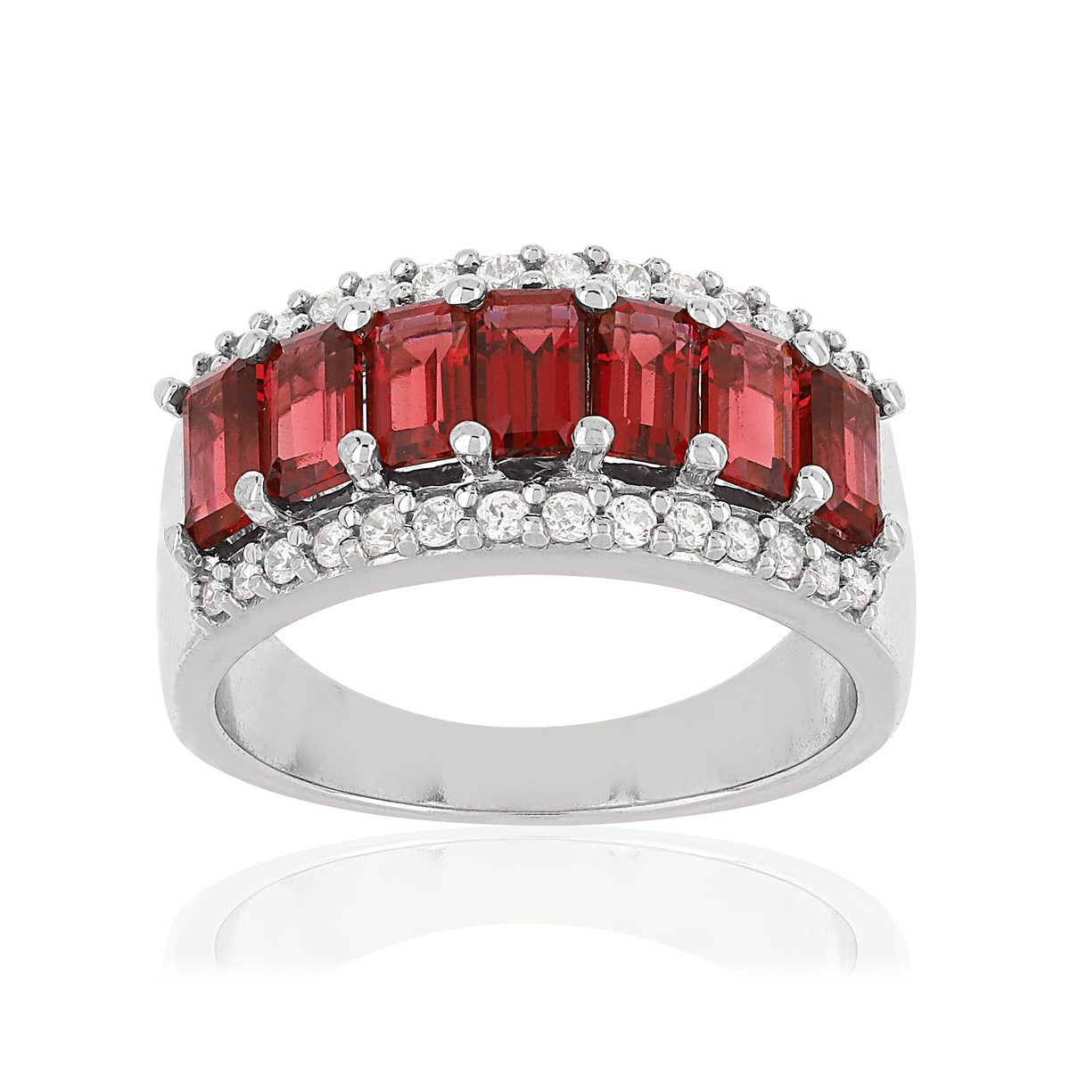 Bague MATY Argent 925 Zirconias rouges