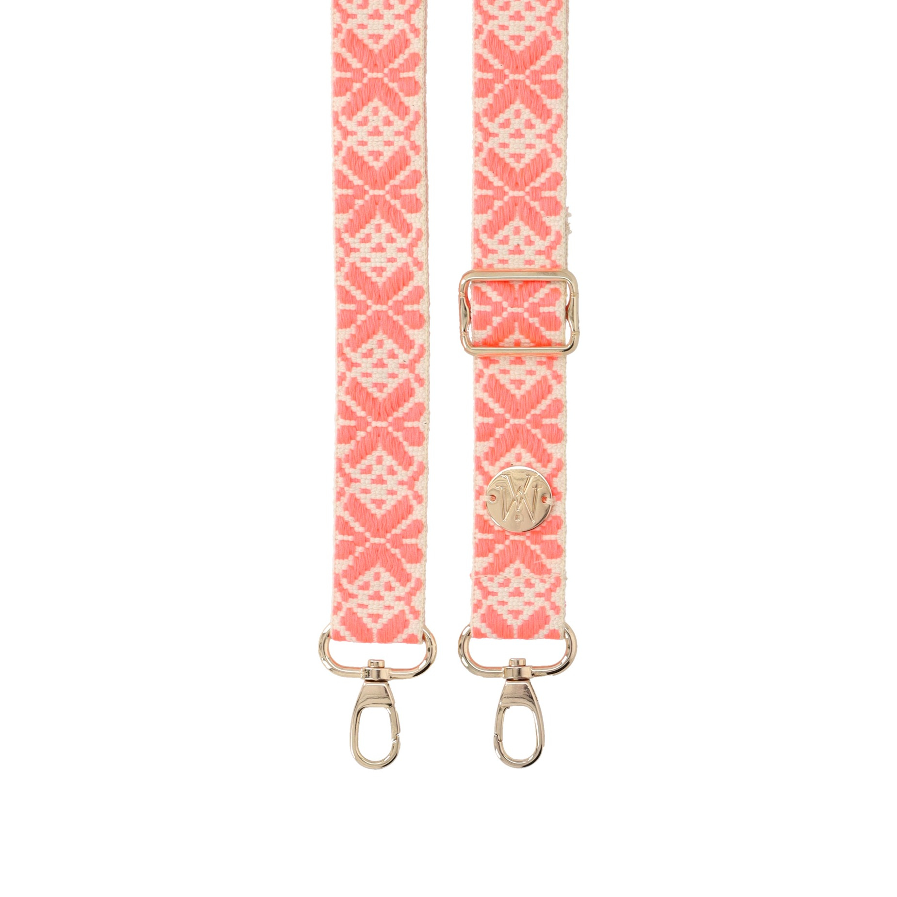 Handyband Handgemachtes Umhängeband für Handyhüllen Snowflake Gold - Ecru / Fluo Coral Design Assos