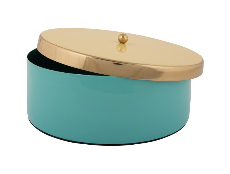 Storage Box Double Funky Large PT4254BL Turquoise blue & soft yellow