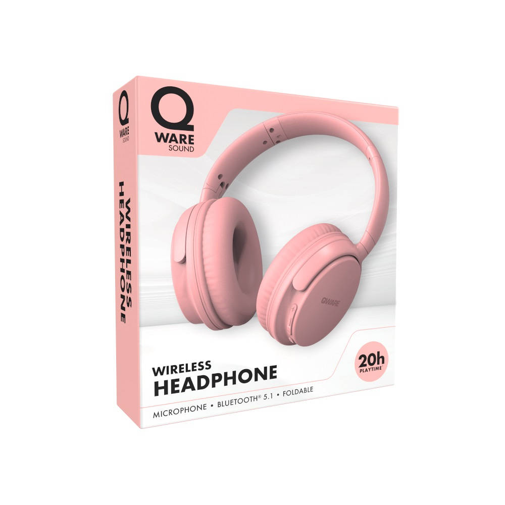 Qware Sound draadloze headset - roze