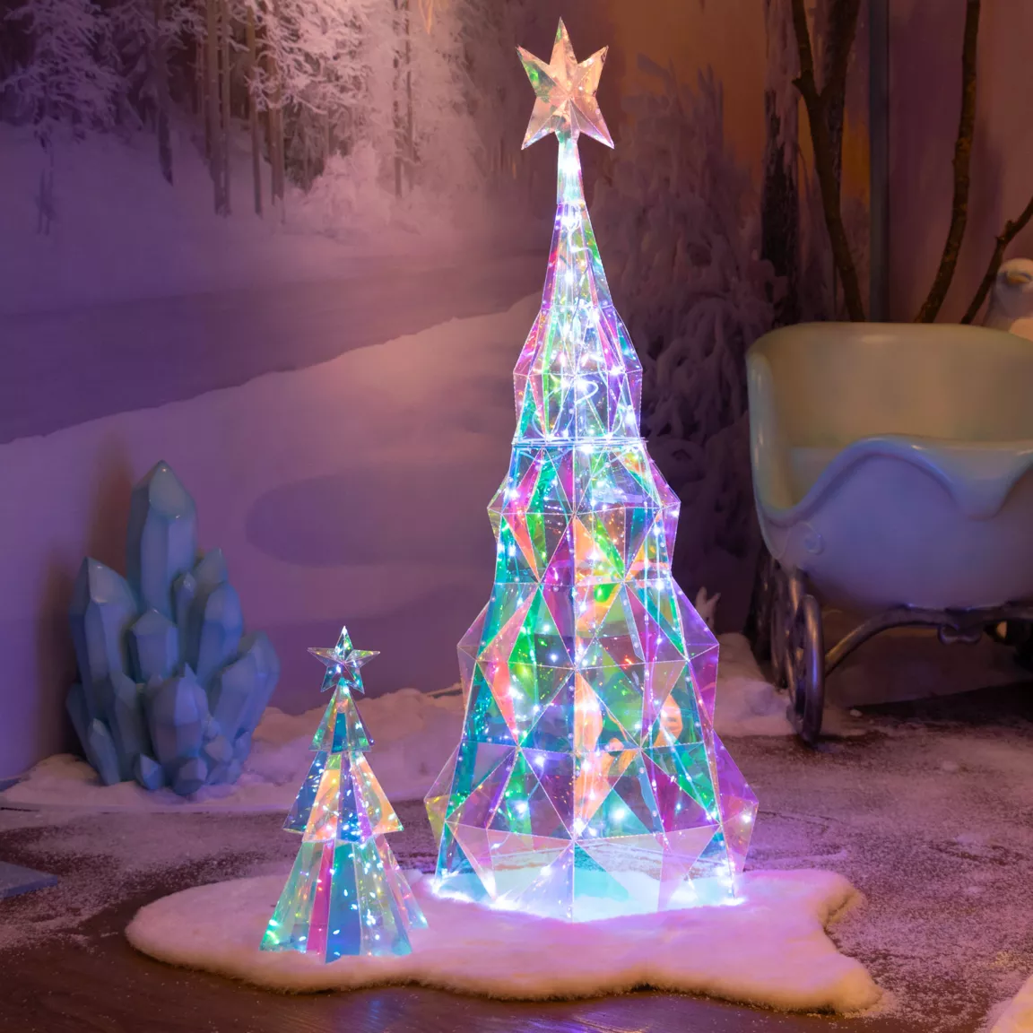Sapin lumineux 120 Micro LED (H110 cm) Ice Blanc froid