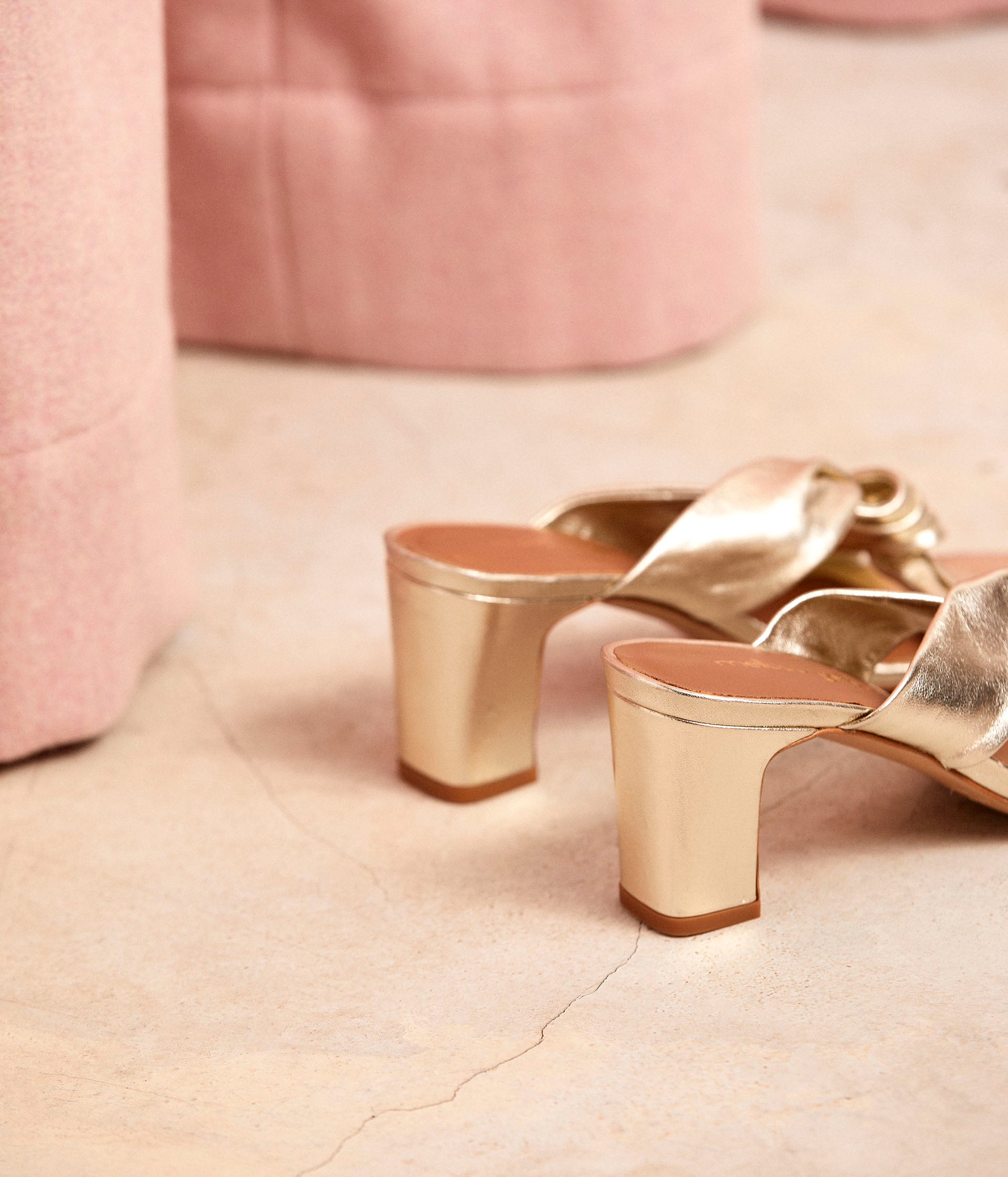Mules dorées Malory