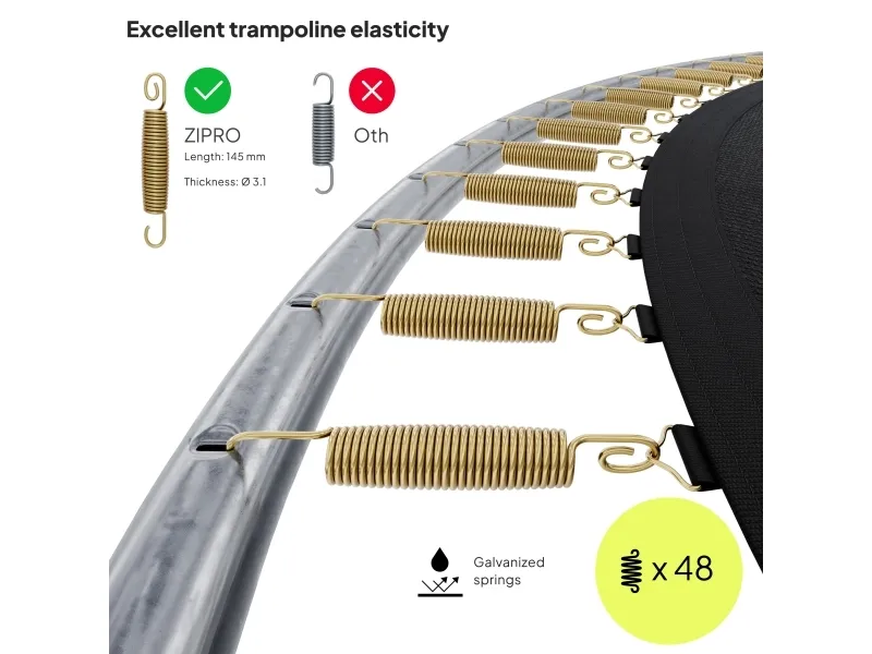 Zipro Trampolin med net og stige Ø252cm   pose til sko