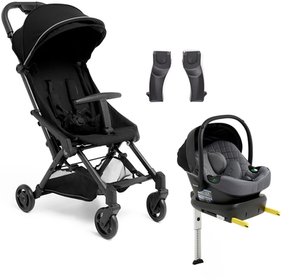 Beemoo Easy Fly 4 Trille inkl Route i-Size Babybilstol & Base, Jet Black/Mineral Grey