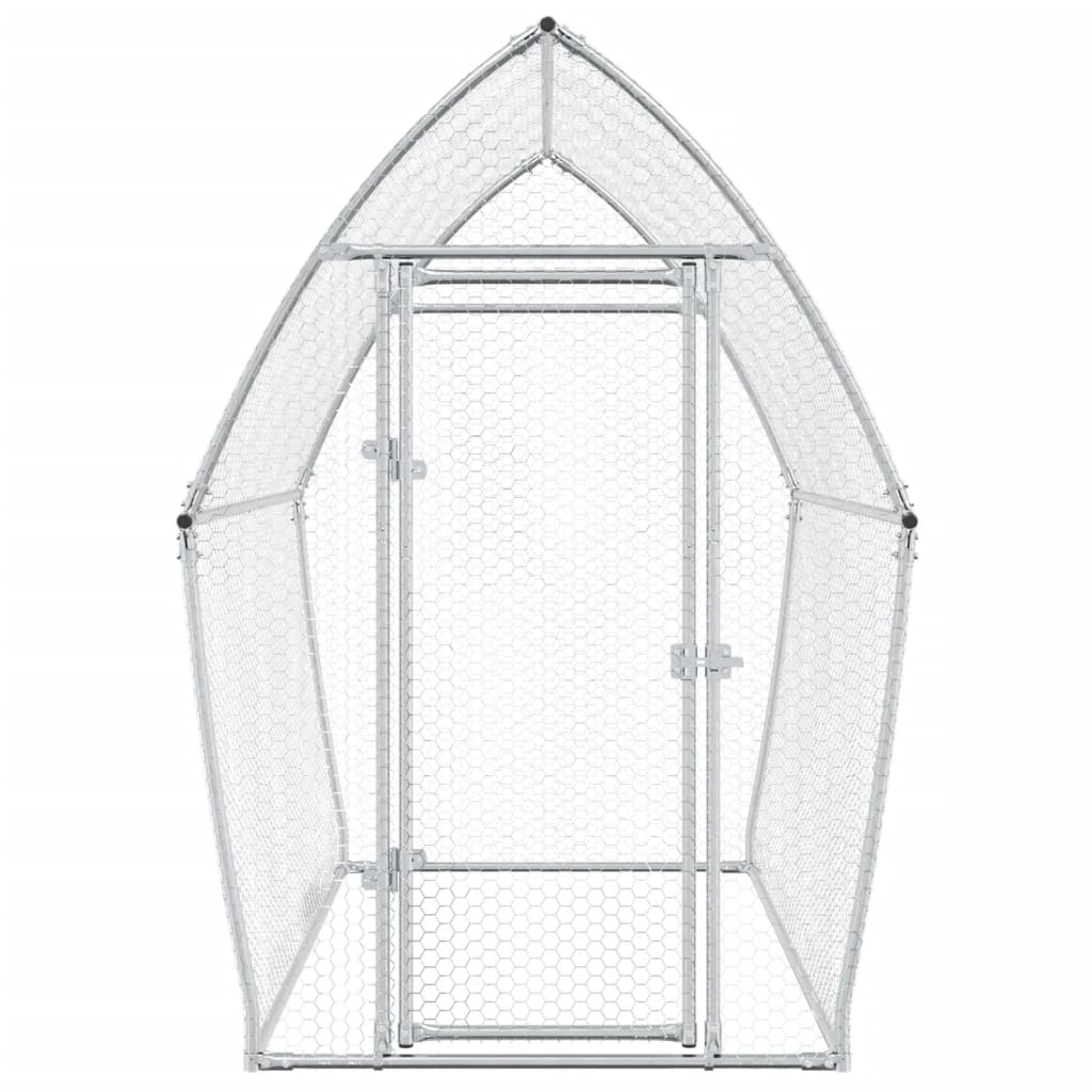 Gaiola para galinhas vidaXL, aço galvanizado prateado, 200x105x182 cm