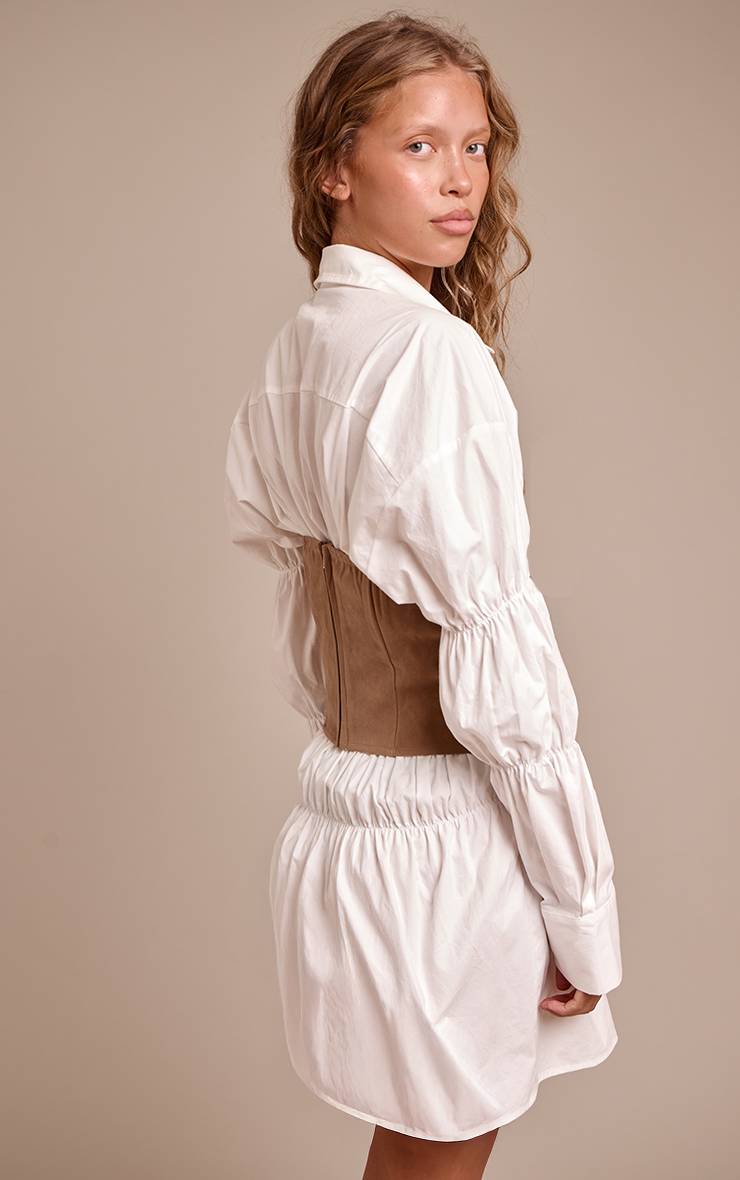 Marron Corset En Synthétique À Ourlet Asymétrique Pointu