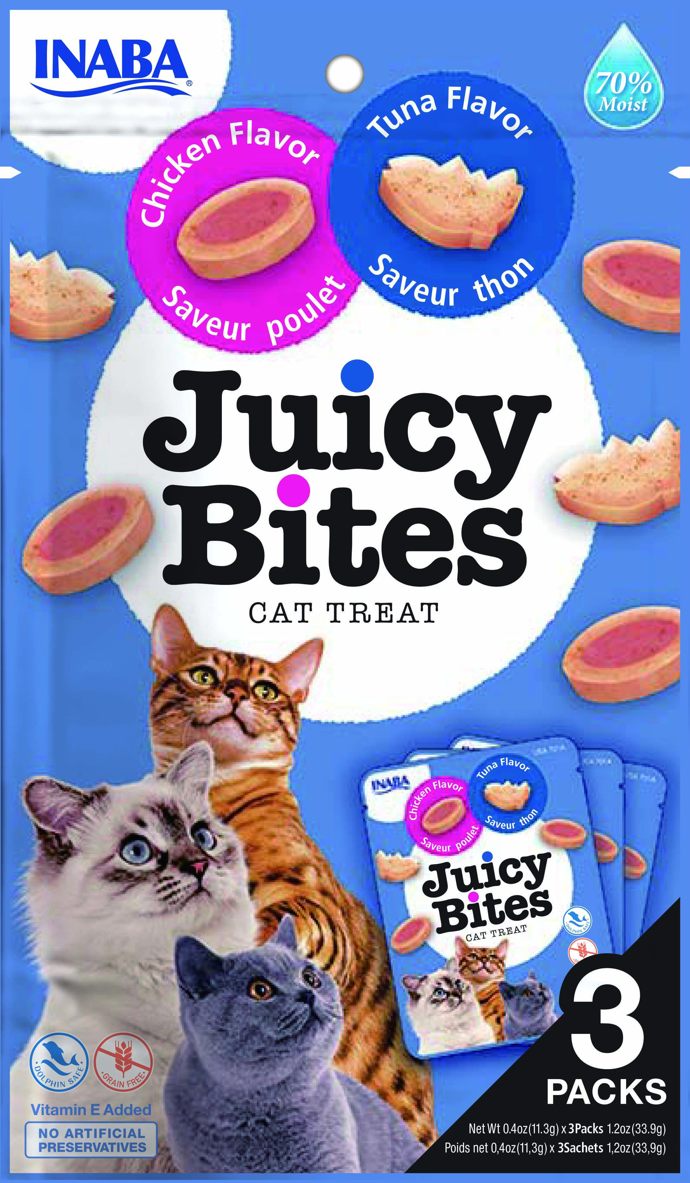 Inaba Juicy Bites - Kattensnack - 34 Gram - kip, tonijn