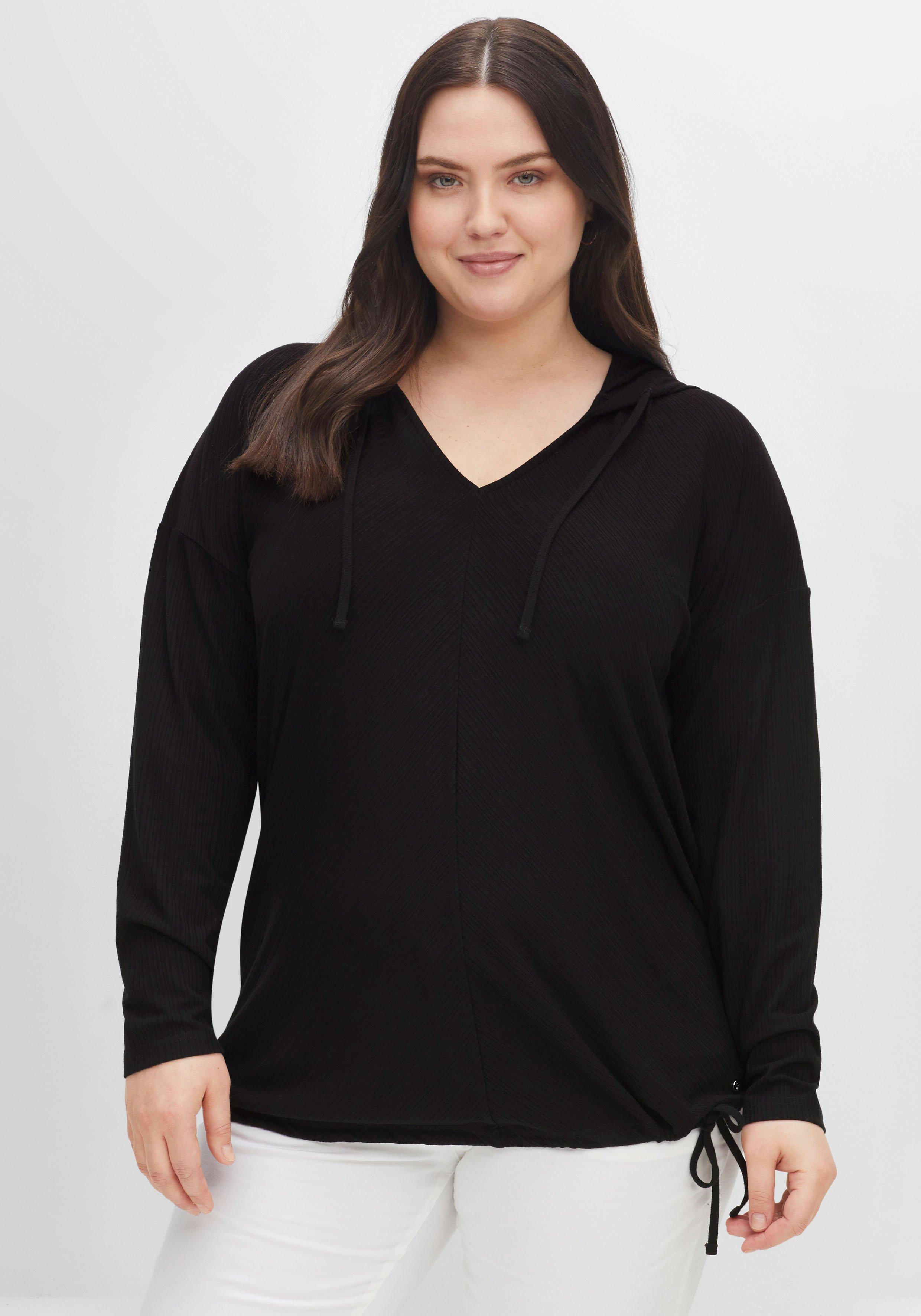 Kapuzenshirt mit Tunnelzug am Saum