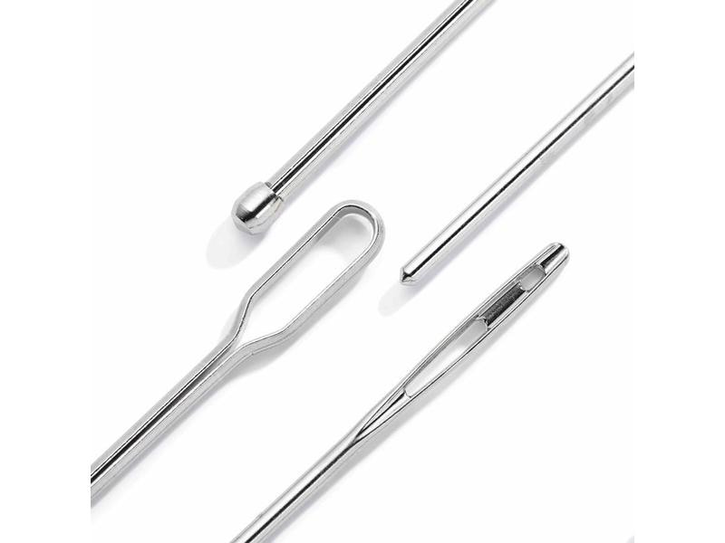 Prym Nähnadel Silber, 70 mm, 2 Stück Durchziehnadel