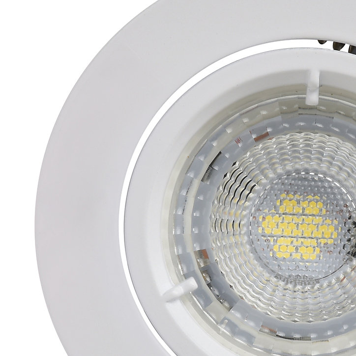 Spot encastrable Salk GU10 blanc chaud IP20 450lm 4.9W Ø8.5xH.9.4cm blanc GoodHome