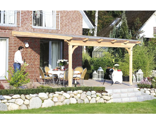 SKAN HOLZ Ravenna terrasoverkapping 434x250 cm naturel