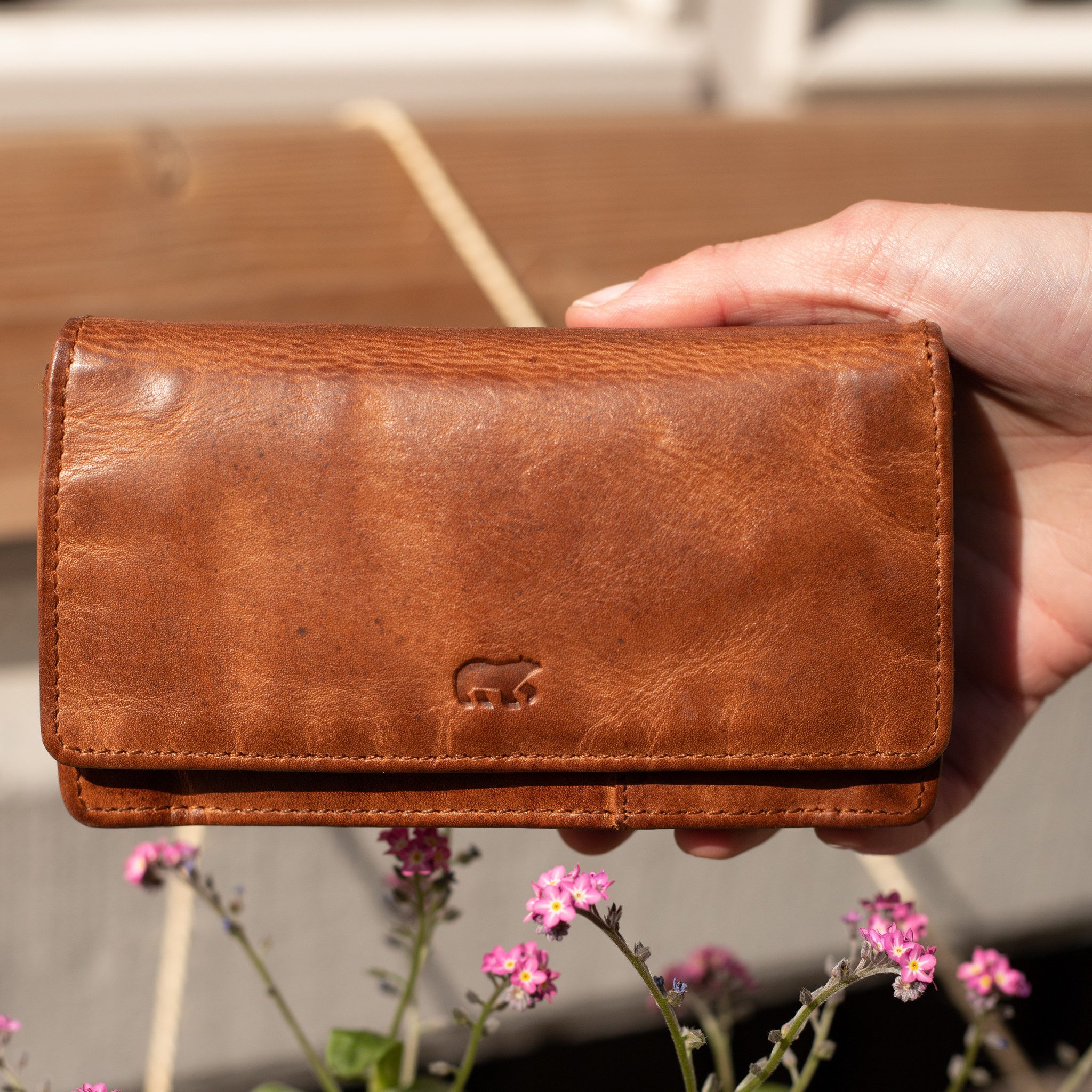 Bear Design Cow Lavato Portemonnee Emma Cognac CL782 RFID