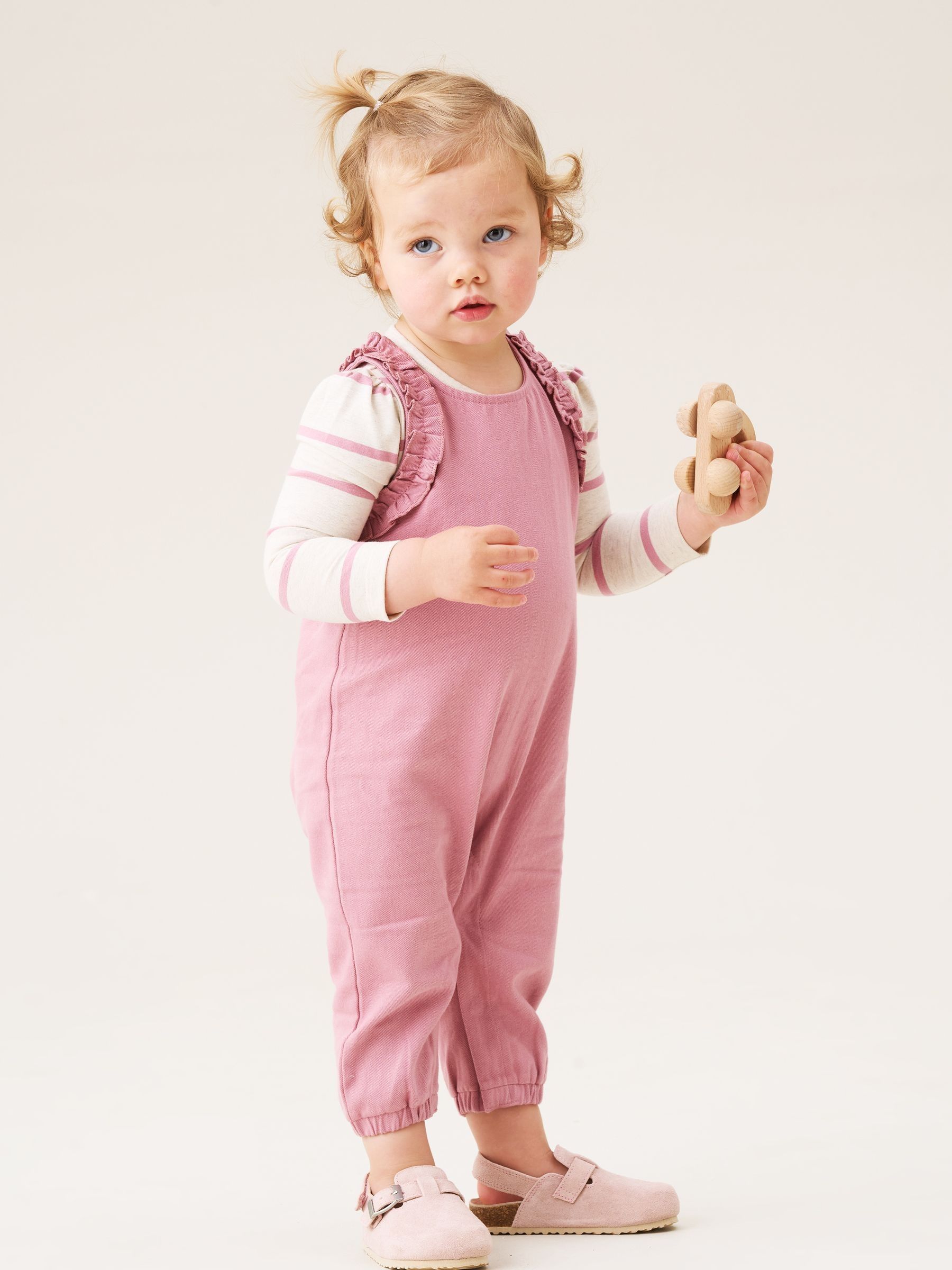 Angel & Rocket Mila Frill Shoulder Dungaree And Print Bodysuit