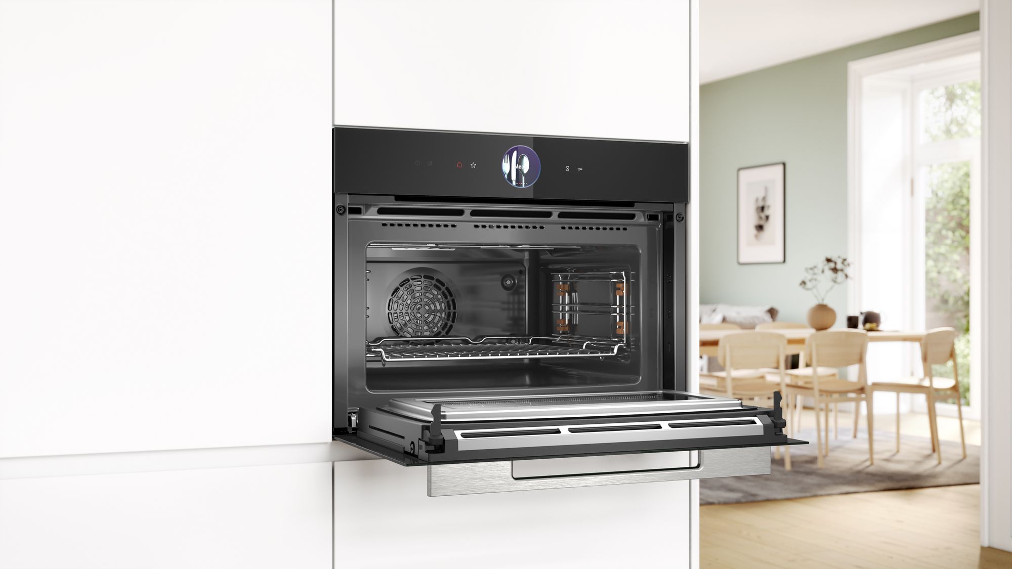 Forno compacto Série 8 com micro-ondas 60 x 45 cm Preto CMG7761B1