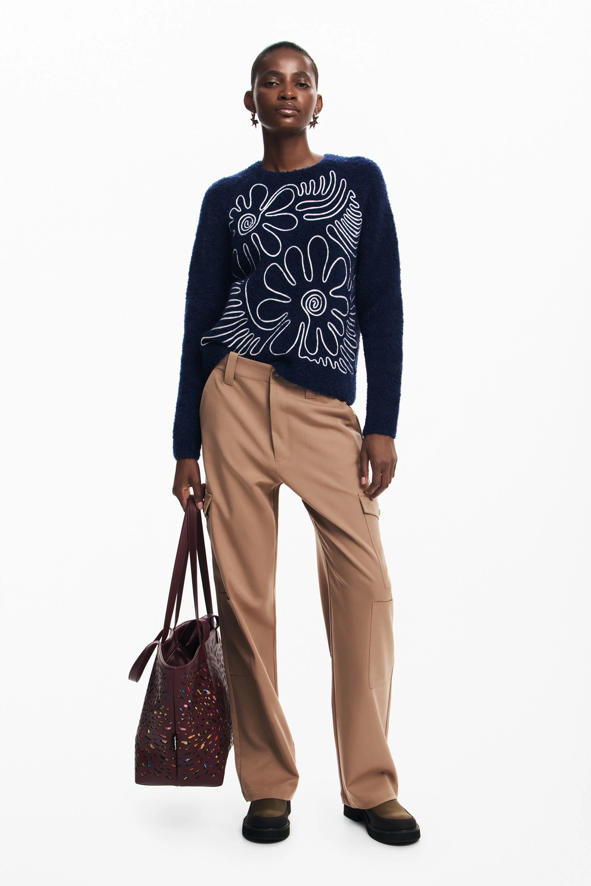 Suéter com estampa floral