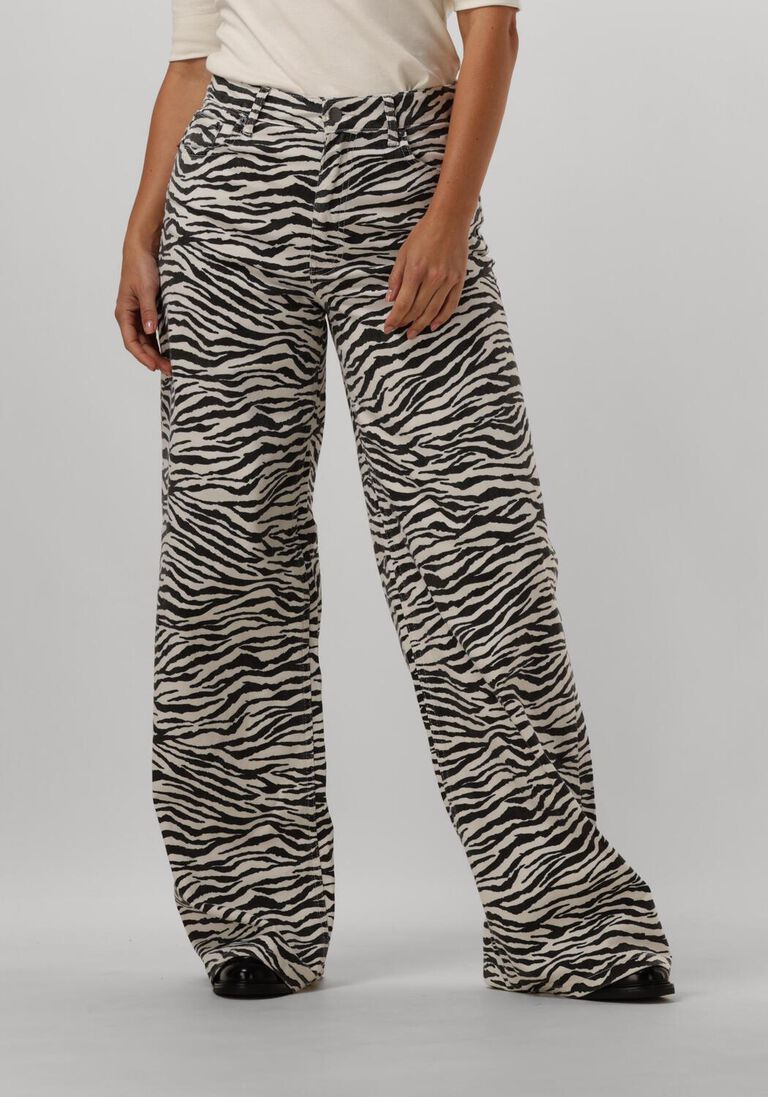 zwarte co'couture wide jeans zion zebra wide pant
