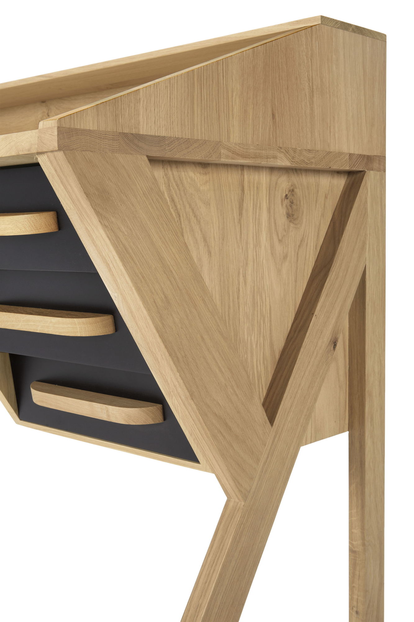 Oak Origami desk - black