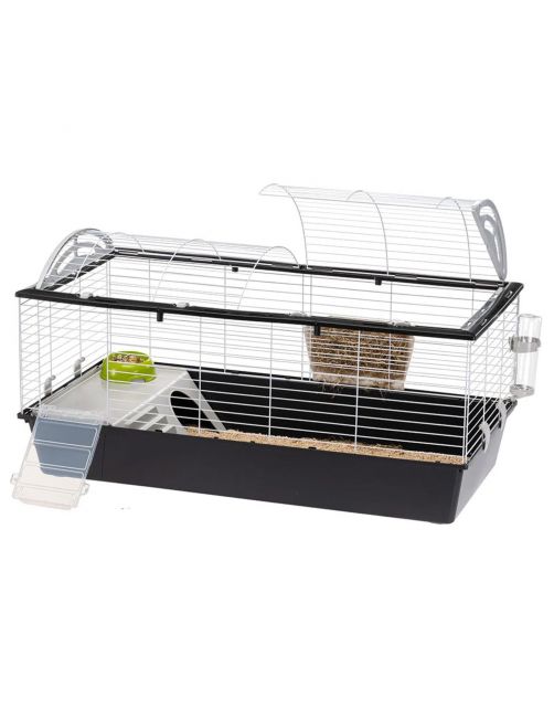Ferplast Konijnenkooi Casita 120 - Dierenverblijf - 119x58x61 cm Zwart Wit