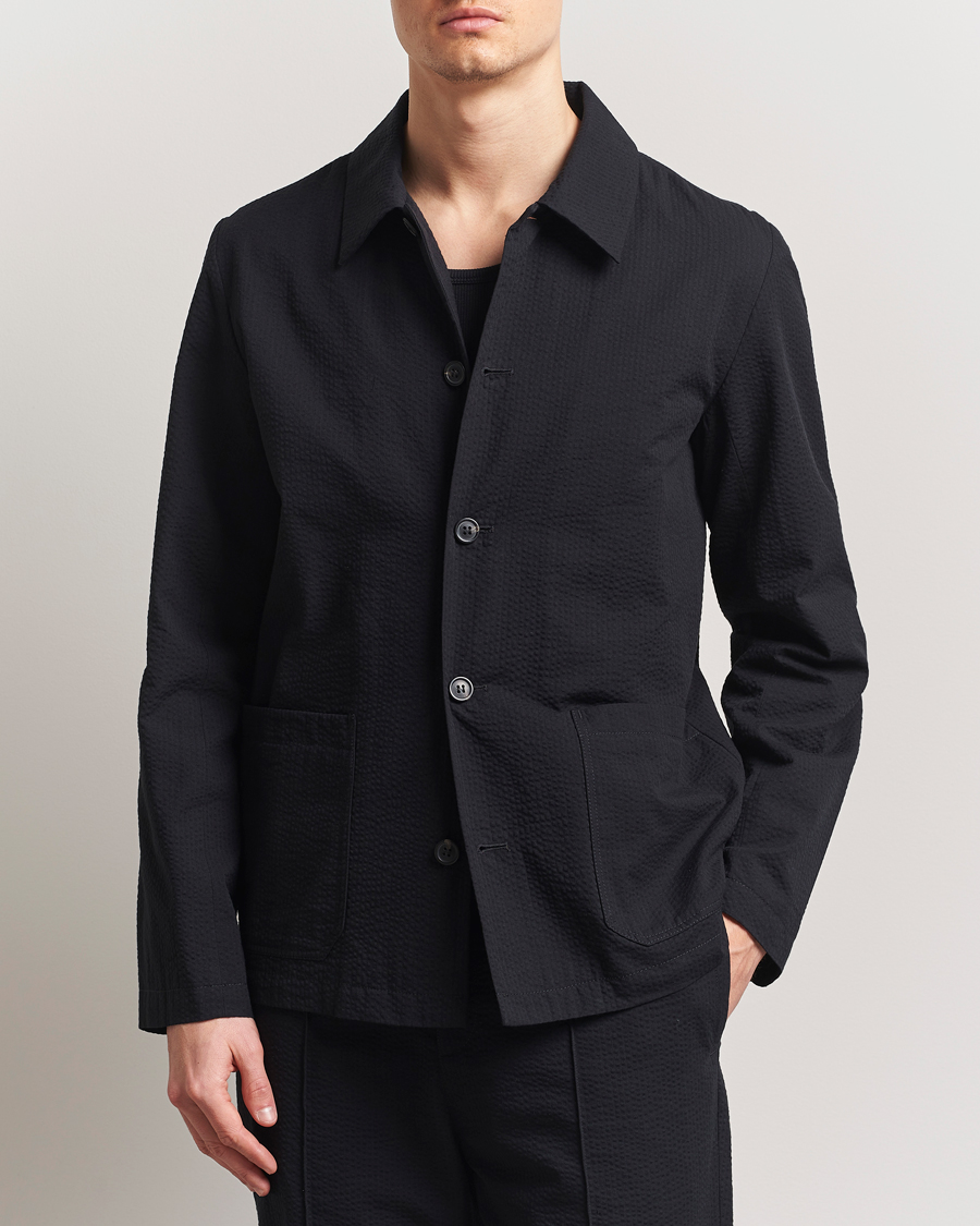 A.P.C. Brest Seersucker Overshirt Black
