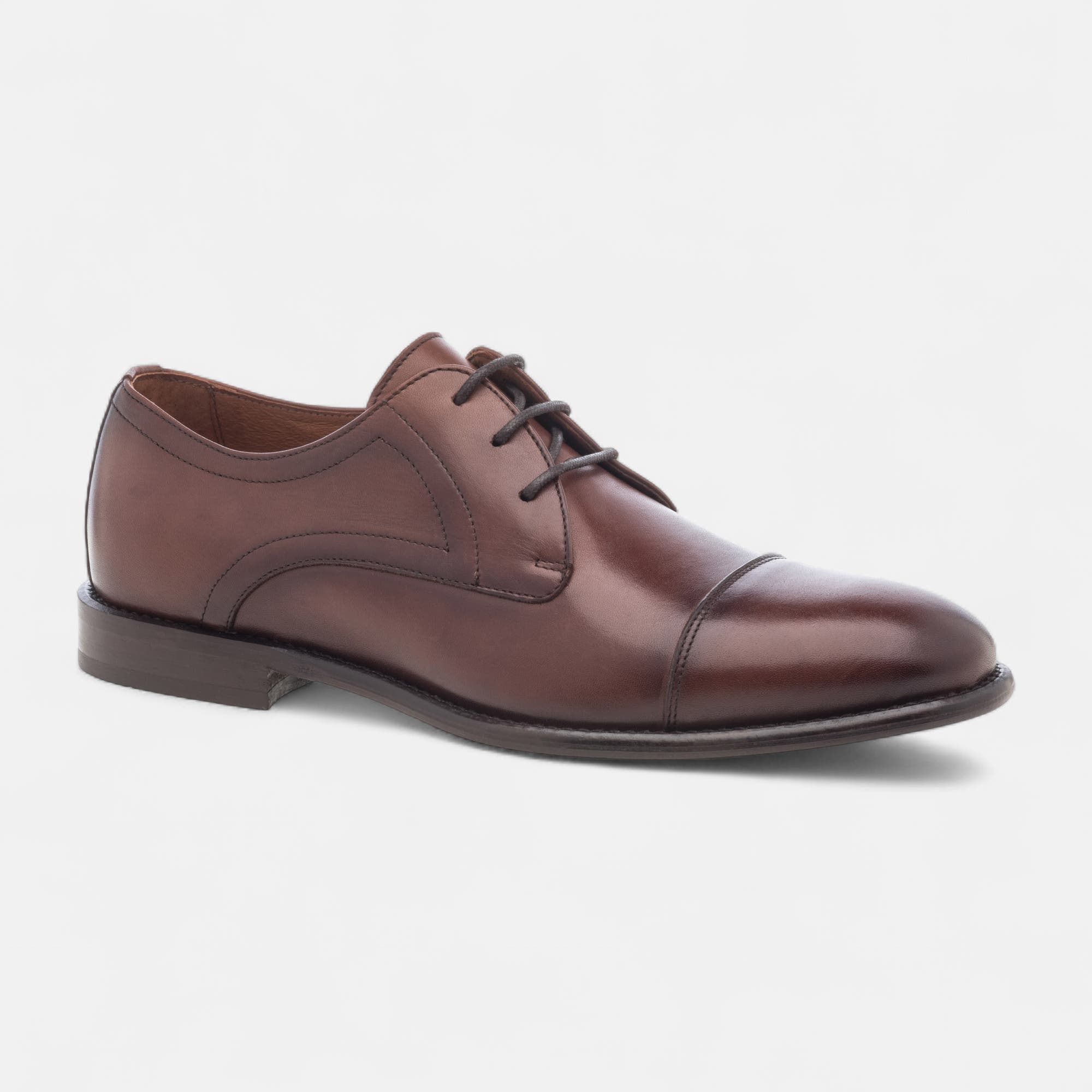 Chaussures habillées cousues Homme en cuir cognac