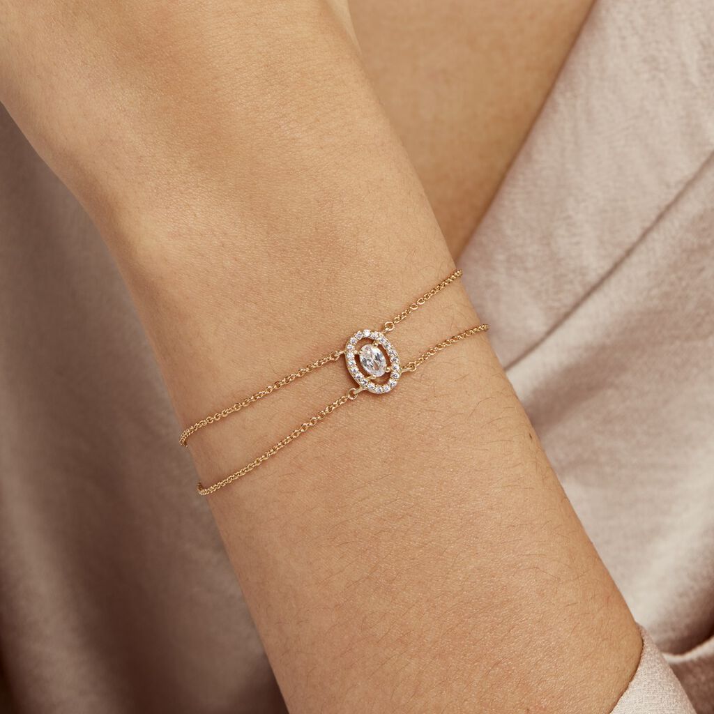 Bracelet Classical Plaqué Or Jaune Oxyde De Zirconium