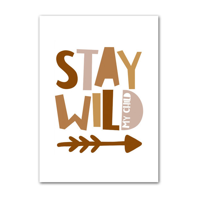 (5er Set) 30x21cm Canvas Wand Poster Kinderzimmer Deko Bild - Stay Wild