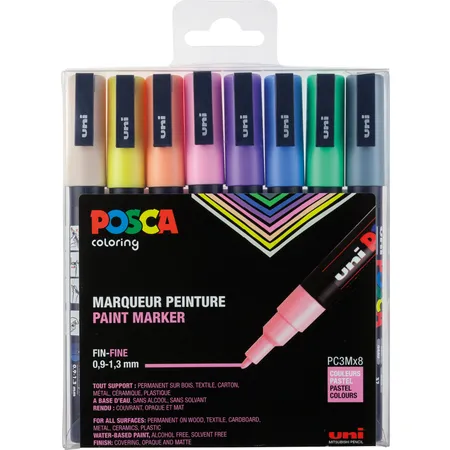 Posca Marker UNI POSCA PC-3M 8er Set Pastell