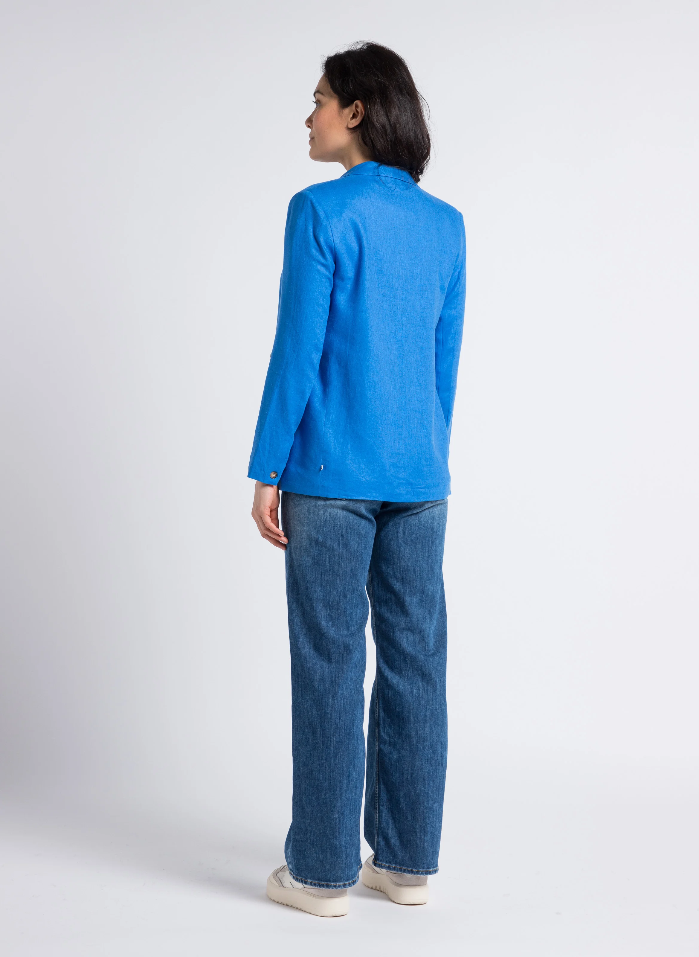 LAURYN - Jean large en coton mélangé | Bleu