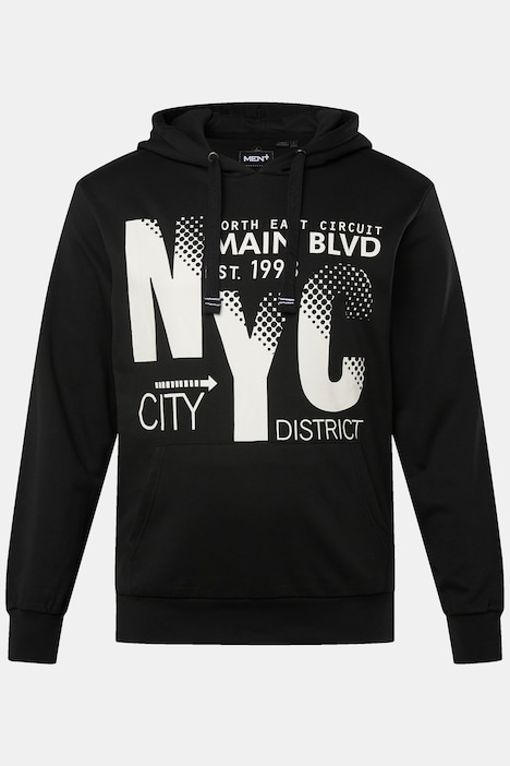 Men+ Hoodie, Kapuzensweater, NYC Print, bis 80/82