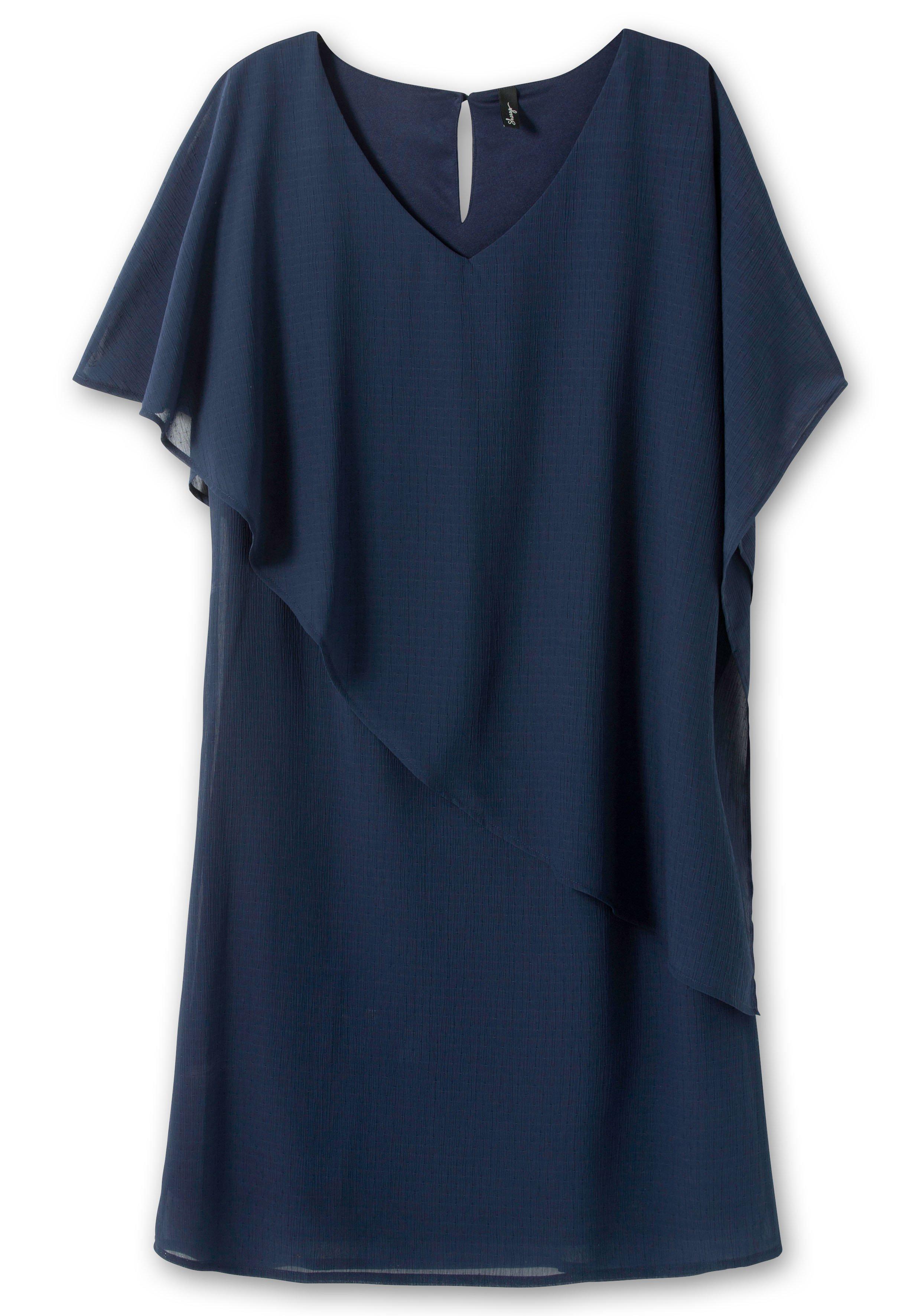 Cocktailkleid mit asymmetrischem Cape, aus Chiffon