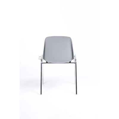Chaise CHARLOTTE - pieds chromés avec accroches - gris clair