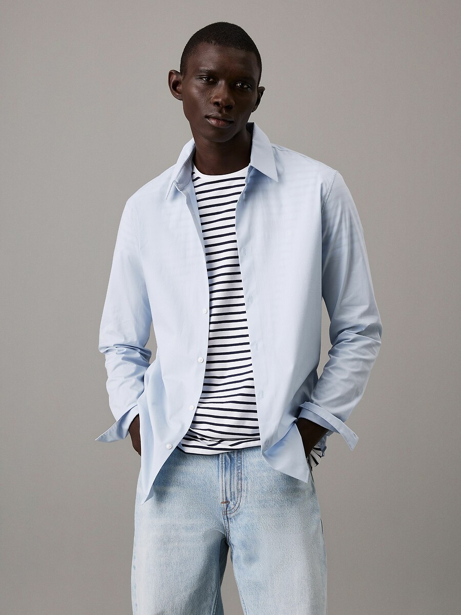 CALVIN KLEIN<br>Camisa de manga comprida de corte justo