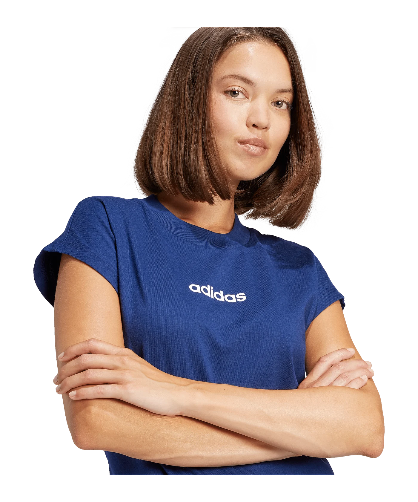 adidas Essentials Linear Cotton T-Shirt Blau