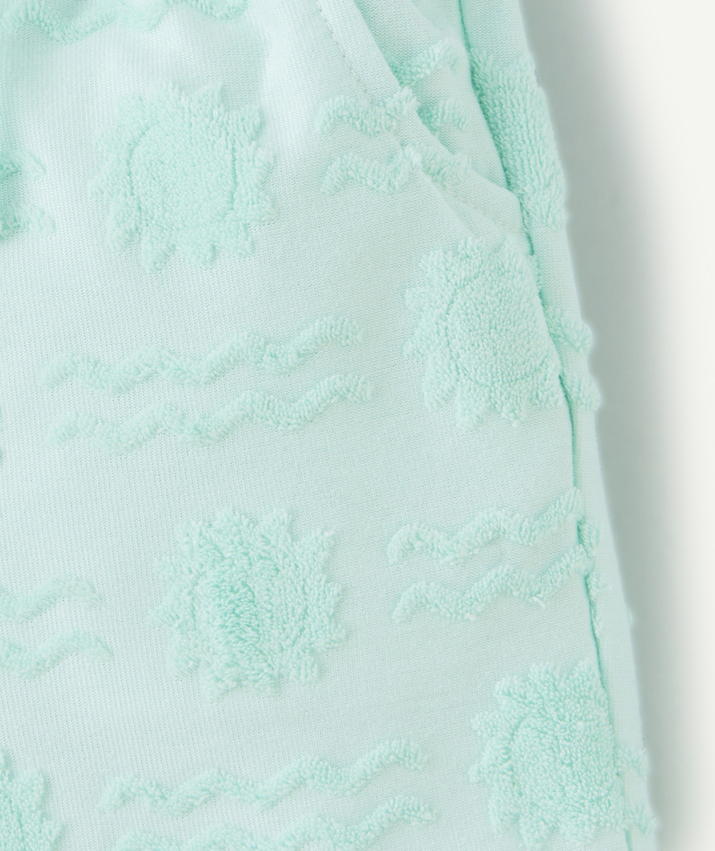 bermuda bébé garçon vert avec motifs en matière éponge